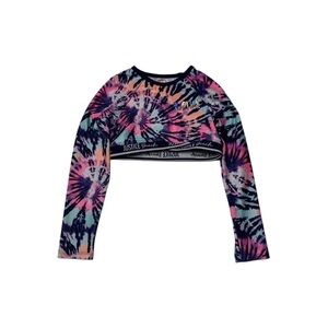 Justice Multicolor Tie-Dye Kids Swim Rashguard